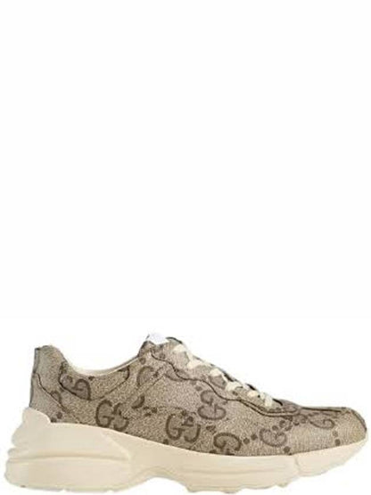 Gucci 100 GG Supreme Rhyton Low Top Sneakers Beige