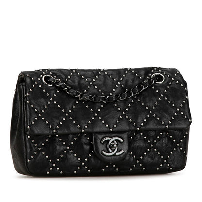 Chanel Mini Matelasse Studs Chain Shoulder Bag Black