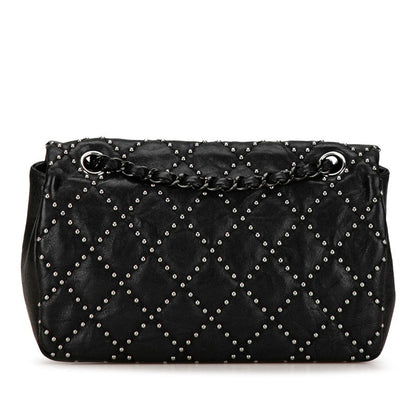 Chanel Mini Matelasse Studs Chain Shoulder Bag Black