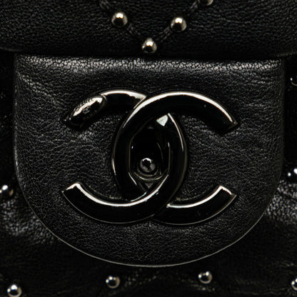 Chanel Mini Matelasse Studs Chain Shoulder Bag Black