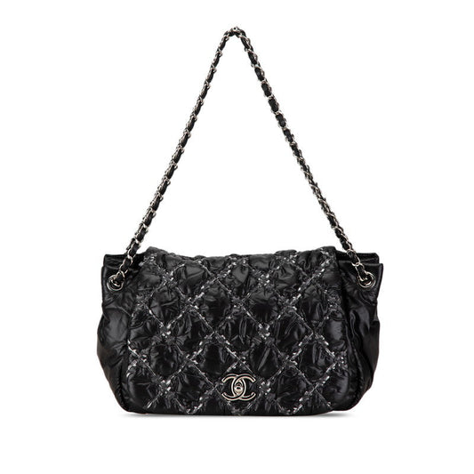 Chanel Nylon Leather Chain Shoulder Bag