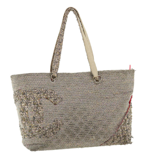 CHANEL Cambon Line Tote Bag Pink Gray CC am3204