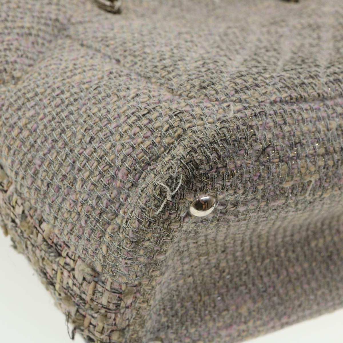 CHANEL Cambon Line Tote Bag Pink Gray CC am3204