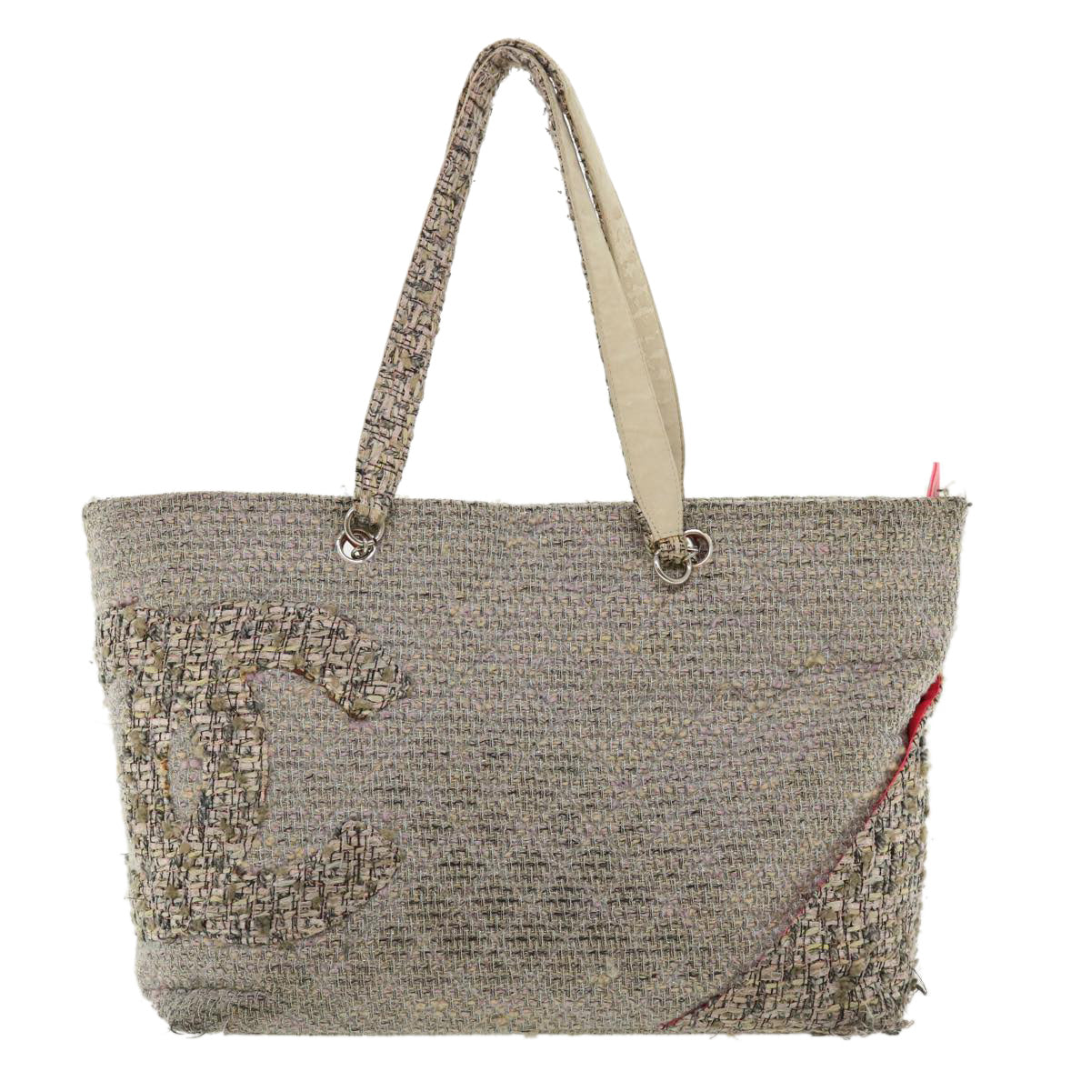 CHANEL Cambon Line Tote Bag Pink Gray CC am3204