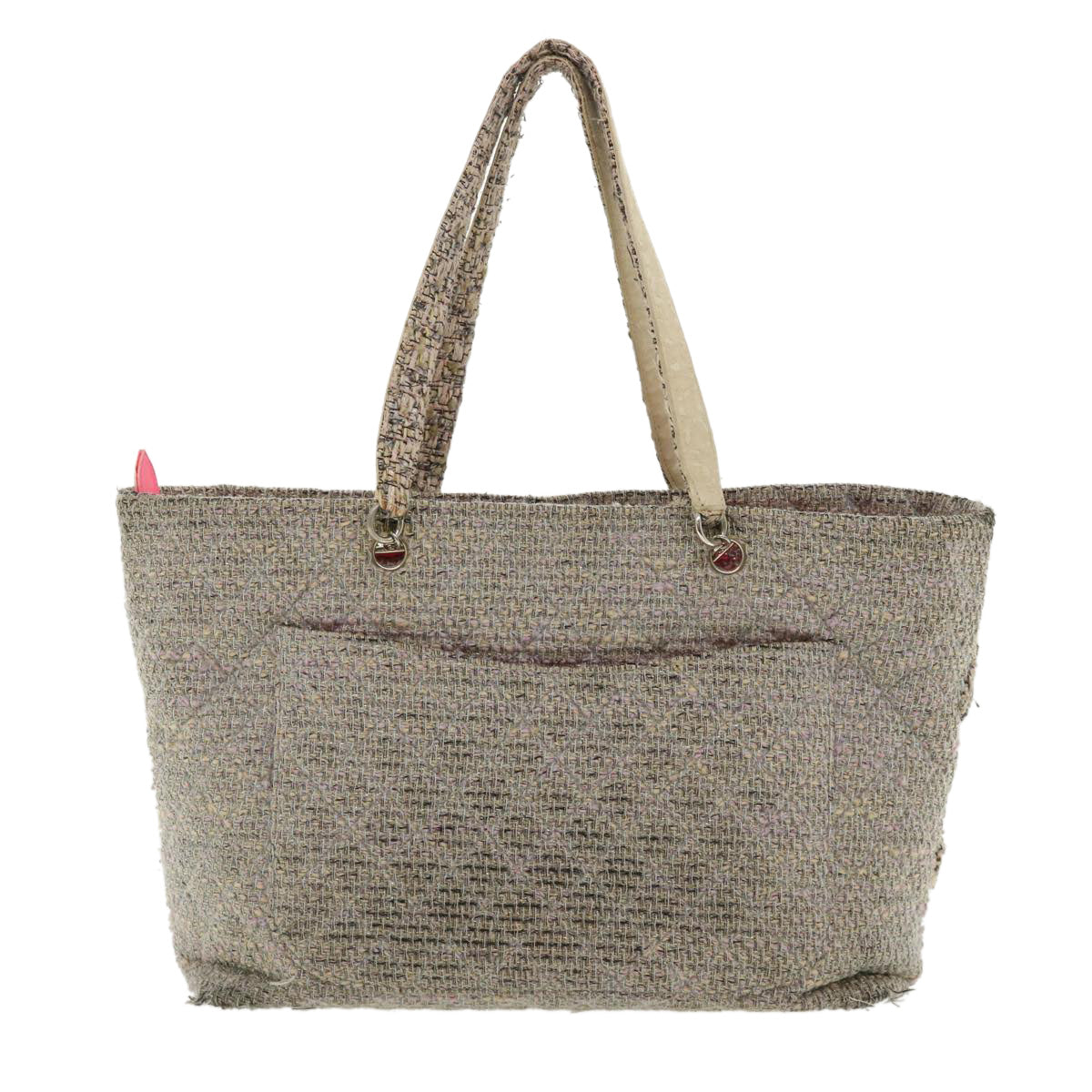 CHANEL Cambon Line Tote Bag Pink Gray CC am3204