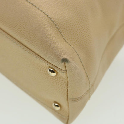 CHANEL Shoulder Bag Caviar Skin Beige CC am3924