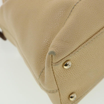 CHANEL Shoulder Bag Caviar Skin Beige CC am3924