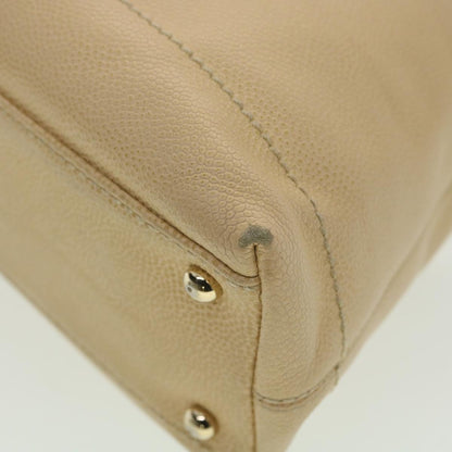 CHANEL Shoulder Bag Caviar Skin Beige CC am3924