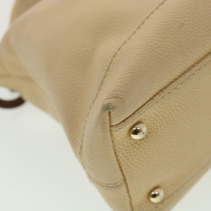 CHANEL Shoulder Bag Caviar Skin Beige CC am3924