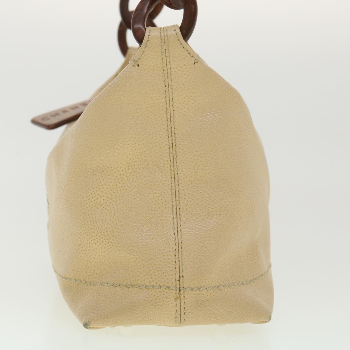 CHANEL Shoulder Bag Caviar Skin Beige CC am3924