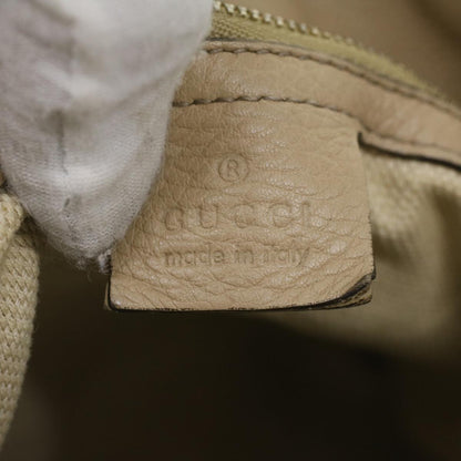 GUCCI Chain Soho Shoulder Bag Leather Beige