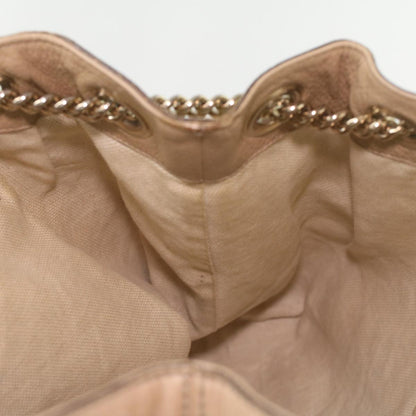 GUCCI Chain Soho Shoulder Bag Leather Beige