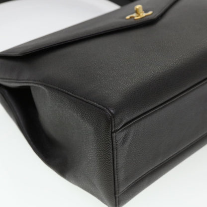 CHANEL Shoulder Bag Caviar Skin Black CC am4067