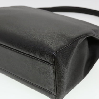 CHANEL Shoulder Bag Caviar Skin Black CC am4067