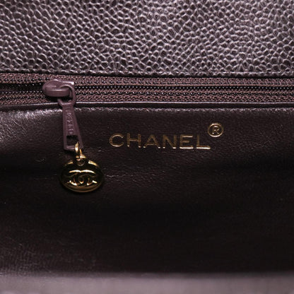 CHANEL Shoulder Bag Caviar Skin Black CC am4067
