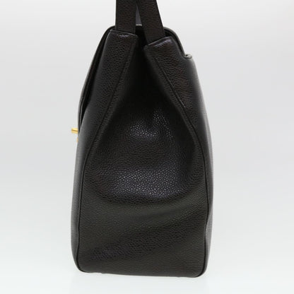 CHANEL Shoulder Bag Caviar Skin Black CC am4067