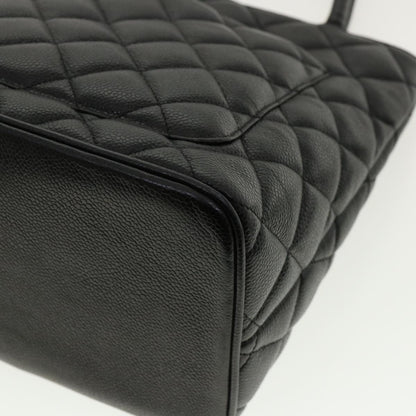CHANEL Tote Bag Caviar Skin Black CC am4270A
