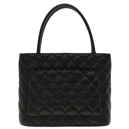 CHANEL Tote Bag Caviar Skin Black CC am4270A