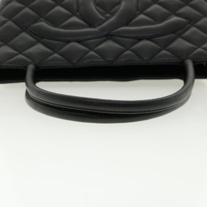 CHANEL Tote Bag Caviar Skin Black CC am4270A