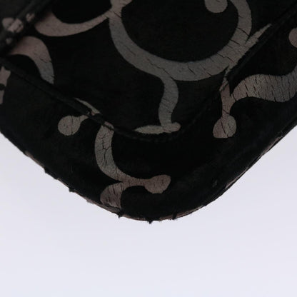 GUCCI Chain Shoulder Bag Velor Black