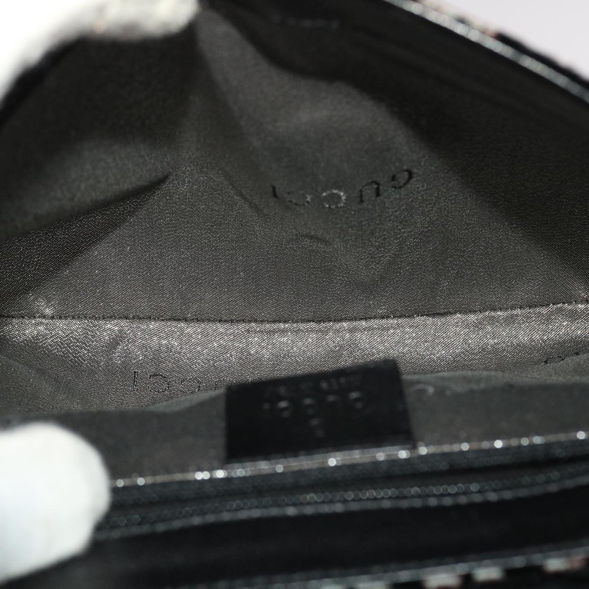 GUCCI Chain Shoulder Bag Velor Black