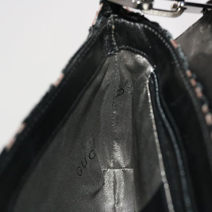 GUCCI Chain Shoulder Bag Velor Black