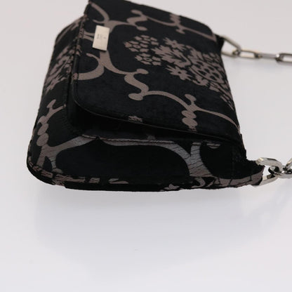 GUCCI Chain Shoulder Bag Velor Black