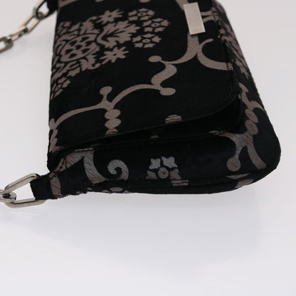 GUCCI Chain Shoulder Bag Velor Black