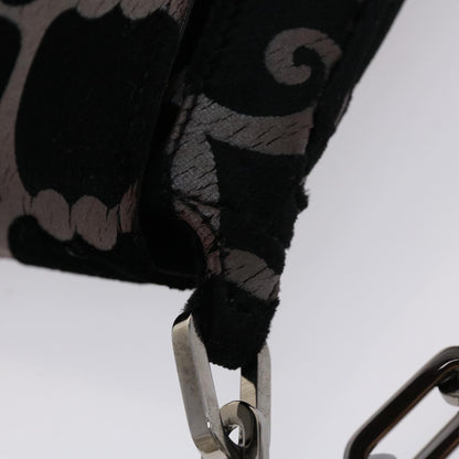 GUCCI Chain Shoulder Bag Velor Black
