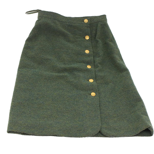 CHANEL Skirt Wool Green CC am4825