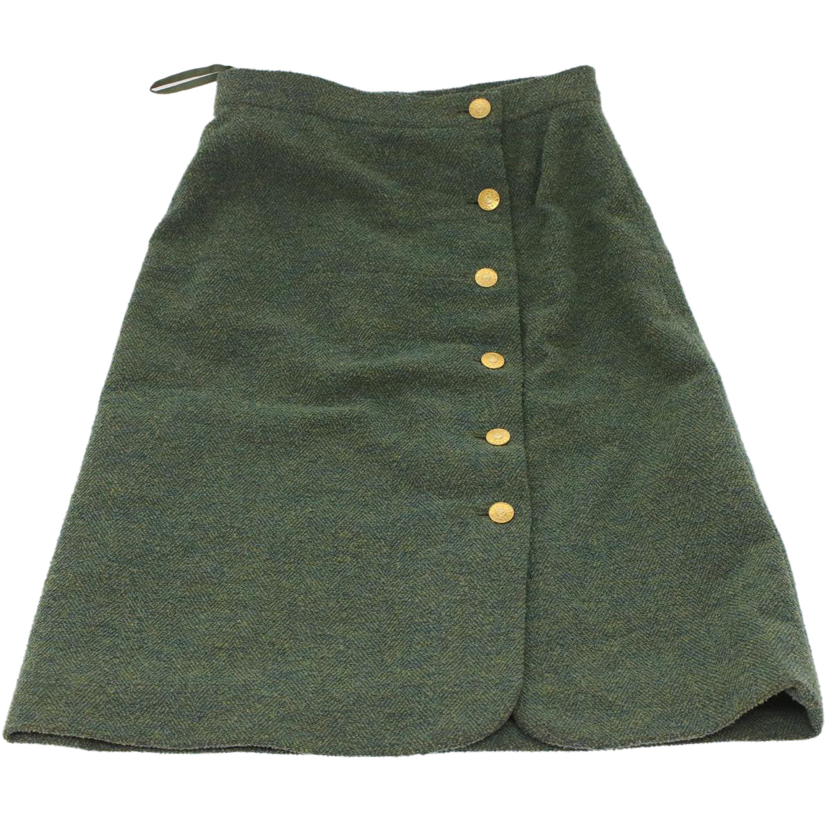 CHANEL Skirt Wool Green CC am4825