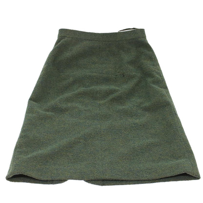 CHANEL Skirt Wool Green CC am4825