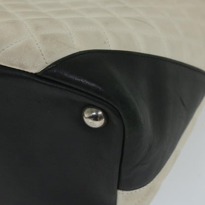 CHANEL Cambon Line Tote Bag Leather White CC am5180