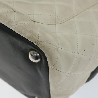 CHANEL Cambon Line Tote Bag Leather White CC am5180