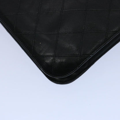 CHANEL Bicolole Briefcase Lamb Skin Black CC am5376