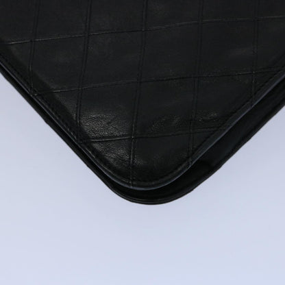 CHANEL Bicolole Briefcase Lamb Skin Black CC am5376