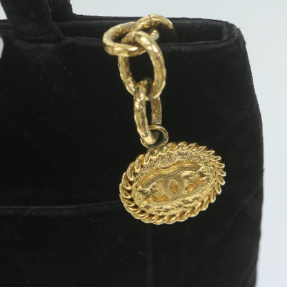 CHANEL Materasse Tote Bag Velor Standard Black CC am5812