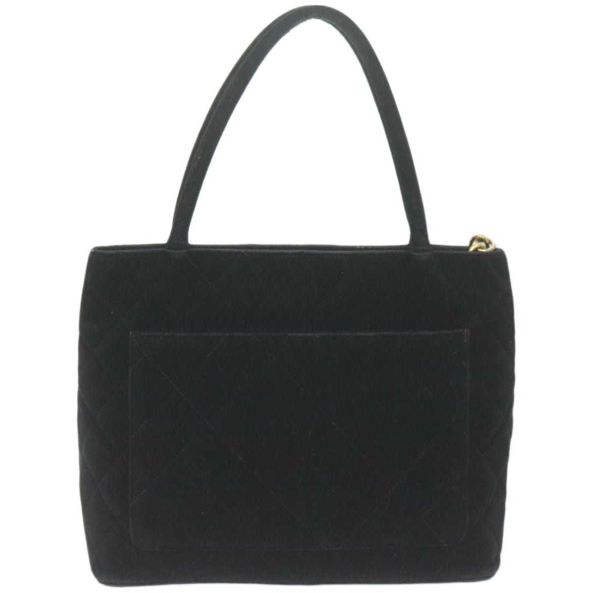 CHANEL Materasse Tote Bag Velor Standard Black CC am5812