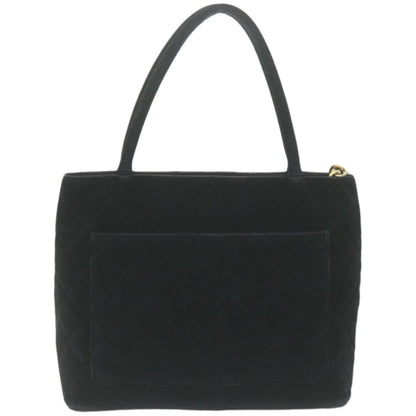CHANEL Materasse Tote Bag Velor Standard Black CC am5812