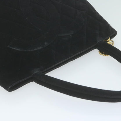 CHANEL Materasse Tote Bag Velor Standard Black CC am5812