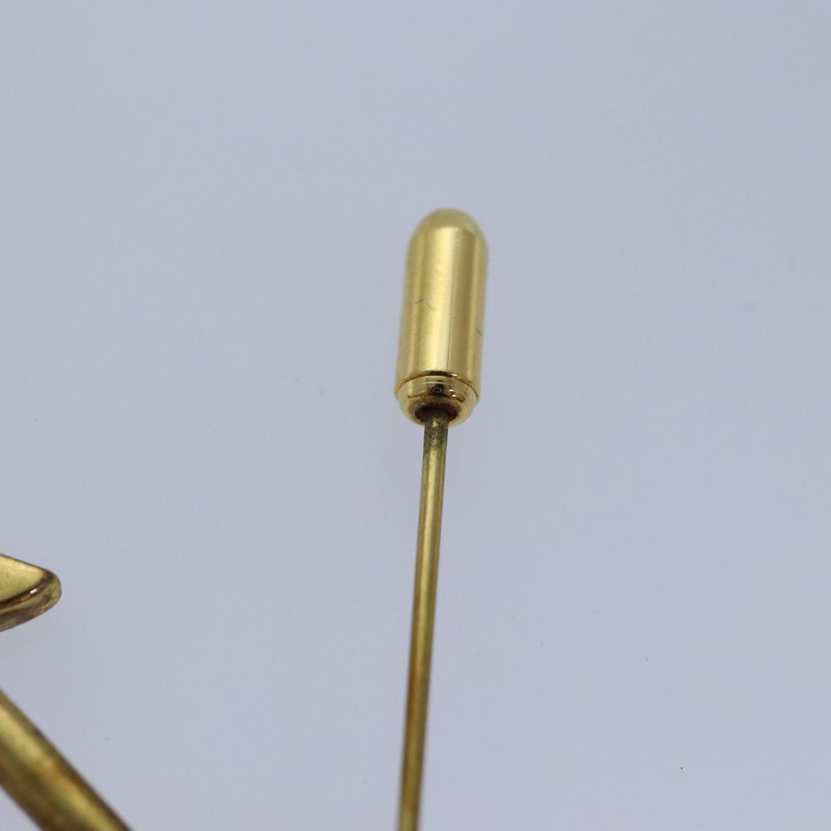 CHANEL arrow Brooch metal Gold CC am6488