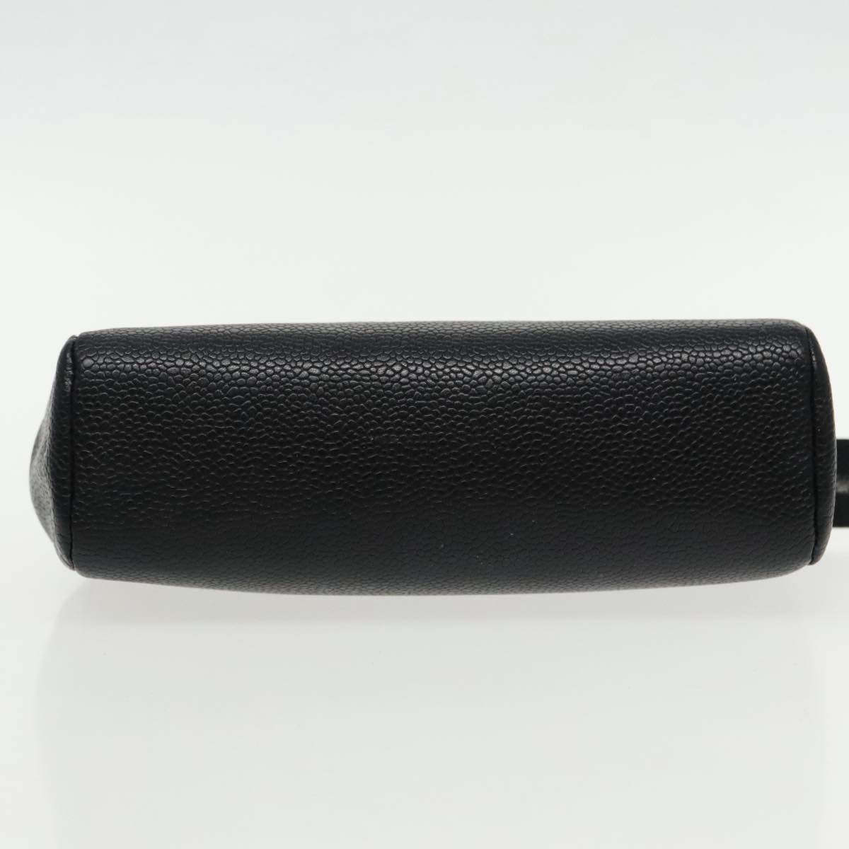 CHANEL COCO Mark Pouch Caviar Skin Black Gold CC am7049