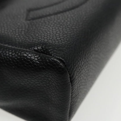 CHANEL COCO Mark Pouch Caviar Skin Black Gold CC am7049
