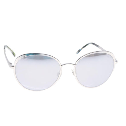 CHANEL Sunglasses metal Silver CC am7050