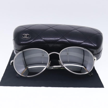 CHANEL Sunglasses metal Silver CC am7050