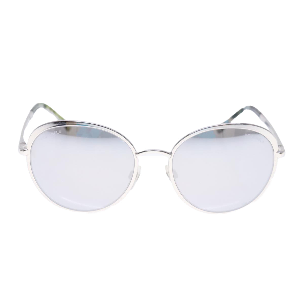 CHANEL Sunglasses metal Silver CC am7050