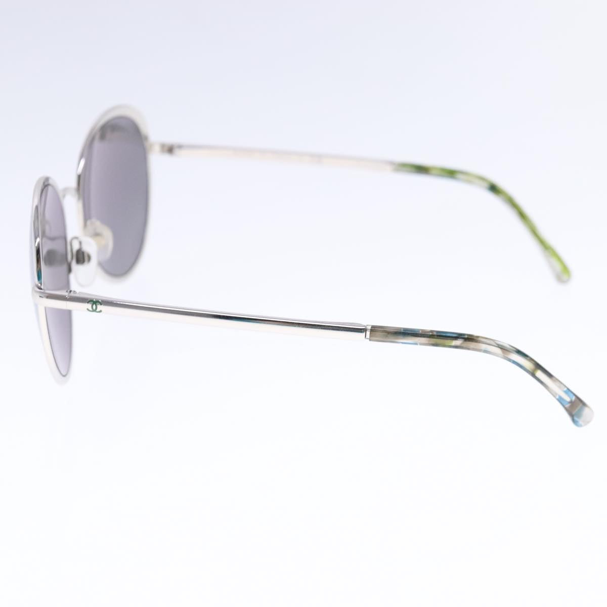 CHANEL Sunglasses metal Silver CC am7050