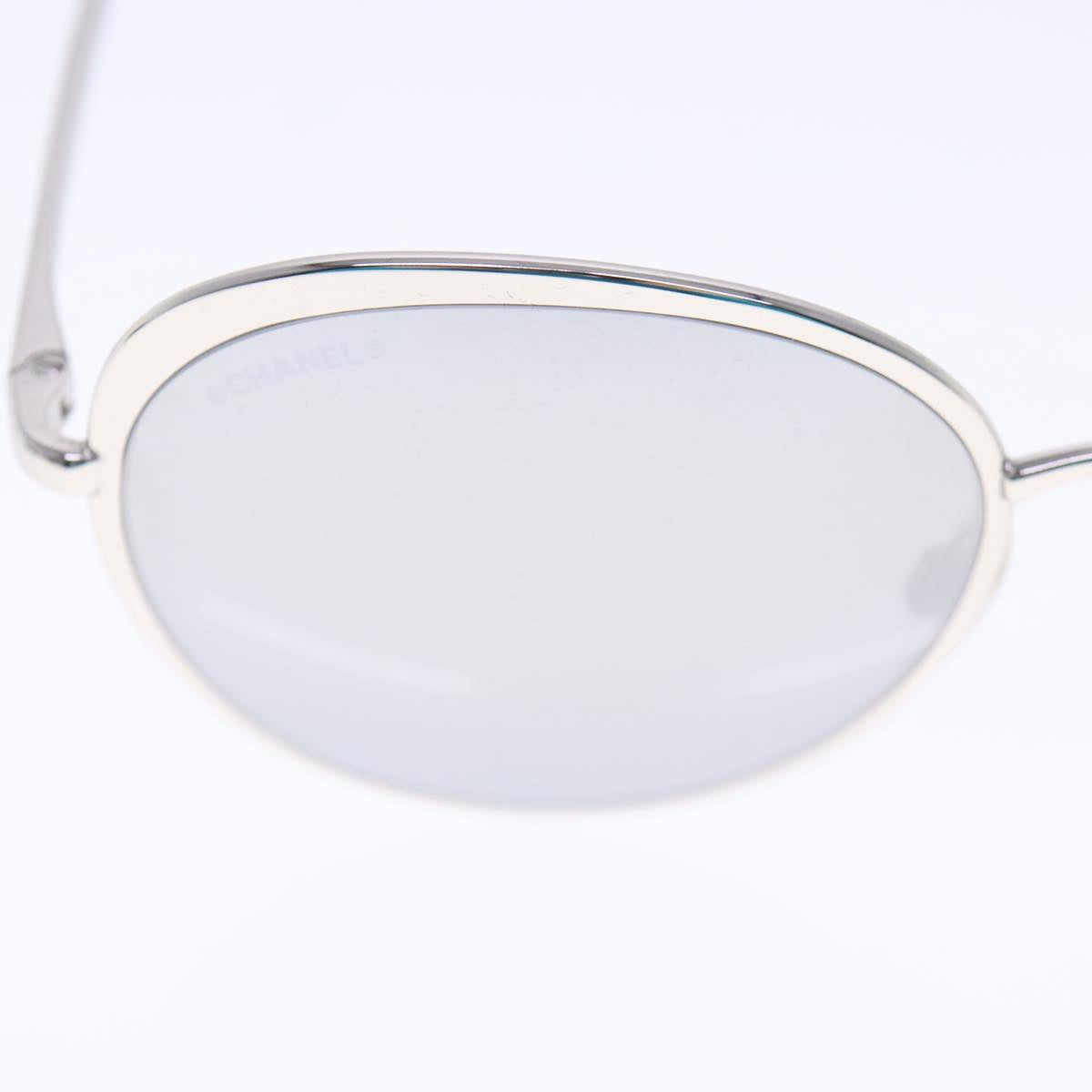 CHANEL Sunglasses metal Silver CC am7050
