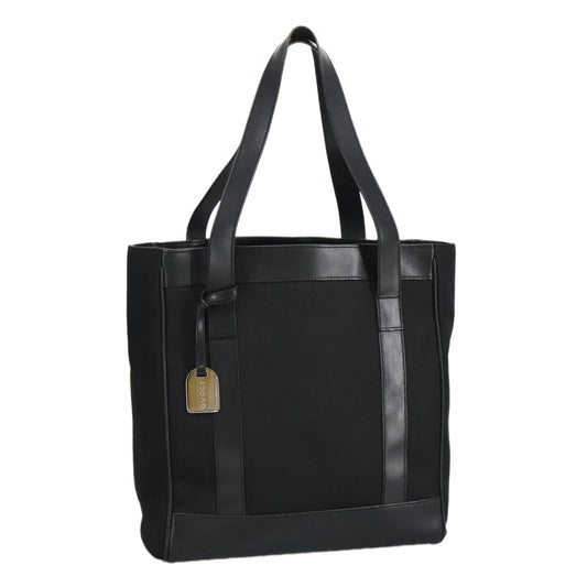 GUCCI Tote Bag Nylon Leather Black Silver 002 1705 0405  am7109