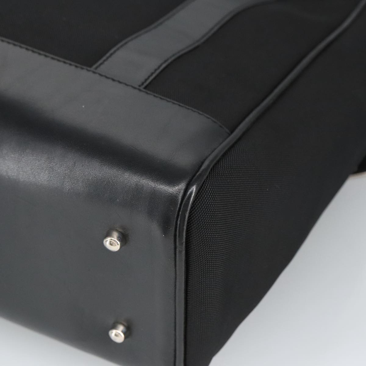 GUCCI Tote Bag Nylon Leather Black Silver 002 1705 0405  am7109